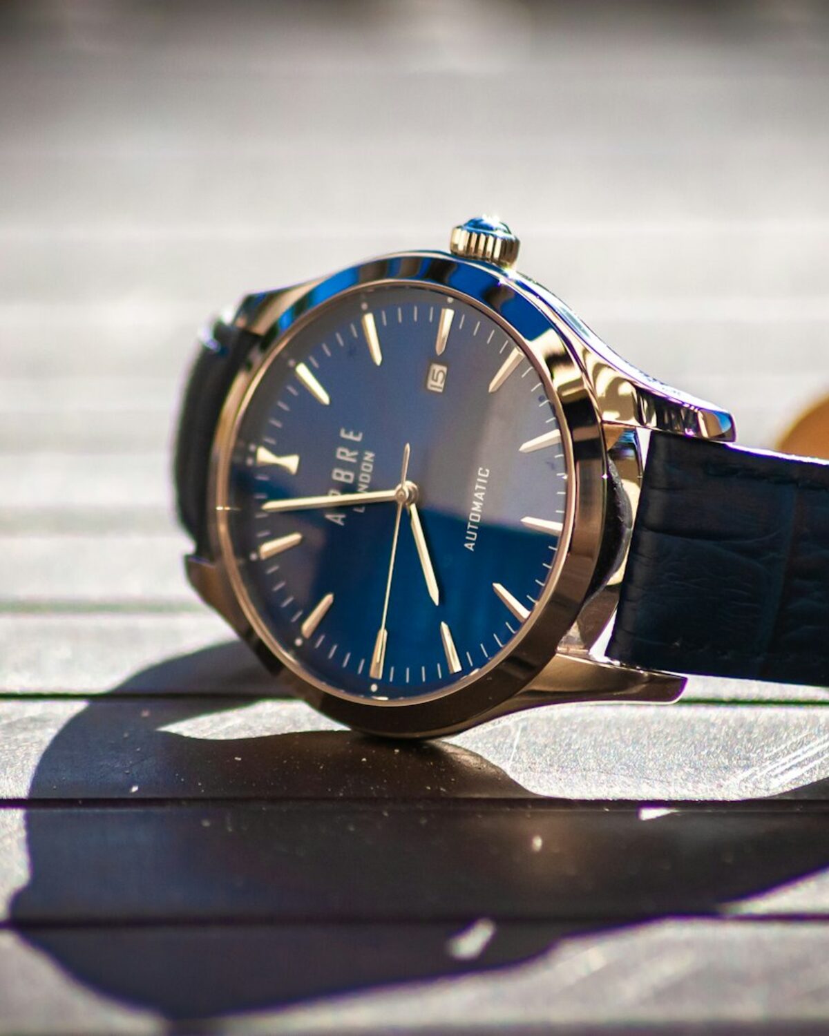 Luna Moonphase 39 — blue dial in evening light