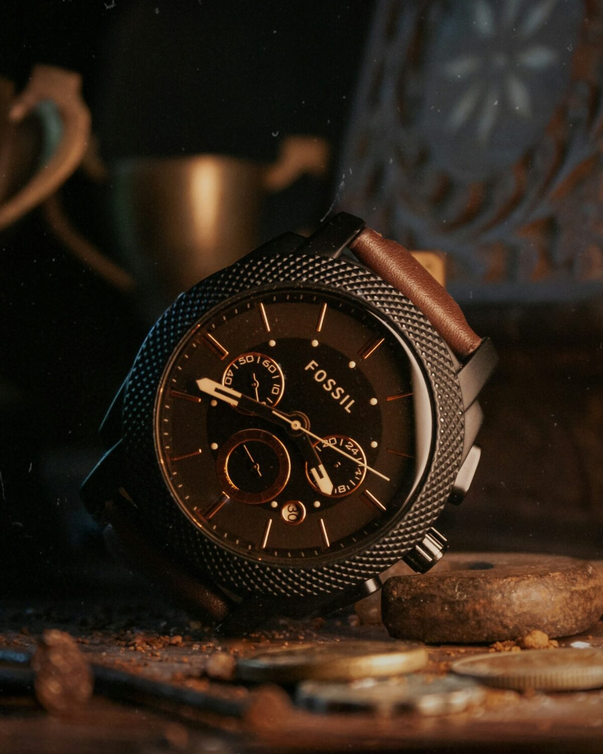 Meridian Chronograph 41 — warm-tone case detail